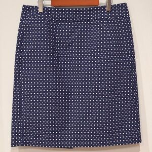 Banana Republic Skirt Womens geometric squares, print navy blue 10P work office